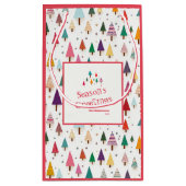 かわいいレトロクリスマスツリー スモールペーパーバッグ (裏面)