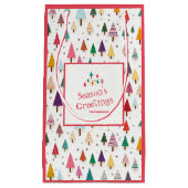 かわいいレトロクリスマスツリー スモールペーパーバッグ (正面)