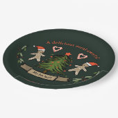 かわいいレトロクリスマスディナ図解入りの、写真付きのー ペーパープレート (アングル)