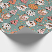 かわいいレトロクリスマスパターン ラッピングペーパー (角)