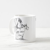 かわいいレトロクリスマスペンギン帽子とスカーフ コーヒーマグカップ (正面左)