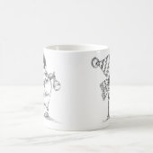 かわいいレトロクリスマスペンギン帽子とスカーフ コーヒーマグカップ (中央)