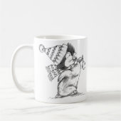 かわいいレトロクリスマスペンギン帽子とスカーフ コーヒーマグカップ (左)