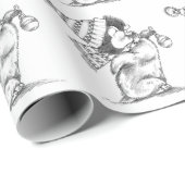 かわいいレトロクリスマスペンギン帽子とスカーフ ラッピングペーパー (ロールコーナー)