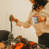 かわいいレトロクリスマスモノグラム"W"名前 マグカップ