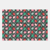 かわいいレトロクリスマスライト ラッピングペーパーシート (正面)
