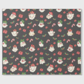 かわいいレトロクリスマス幽霊 ラッピングペーパー (フラット)