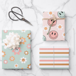 かわいいレトログルーヴィー ラッピングペーパーシート