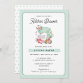 かわいいレトロケーキミキサーiKitchenブライダルシャワー 招待状 (正面/裏面)