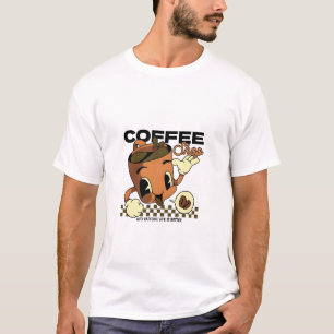 かわいいレトロコーヒーカップキャラクター – コーヒーショップ Tシャツ