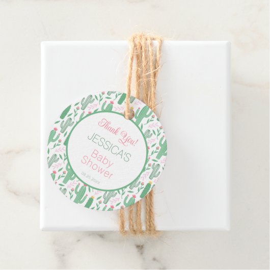 かわいいレトロサボテン多肉性フローラベビーシャワー フェイバータグ (インサイチュ)