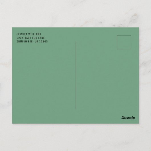 かわいいレトロサボテン多肉性フローラベビーシャワー ポストカード (裏面)