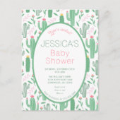 かわいいレトロサボテン多肉性フローラベビーシャワー ポストカード (正面)