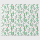 かわいいレトロサボテン多肉性フローラベビーシャワー ラッピングペーパー (フラット)