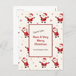 かわいいレトロサンタクリスマスポストカード シーズンポストカード