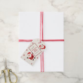 かわいいレトロサンタクリスマス ギフトタグ (より糸付き)