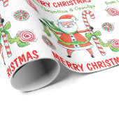 かわいいレトロサンタクロース飴クリスマス ラッピングペーパー (ロールコーナー)