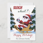 かわいいレトロサンタ&スリーのクリスマスカード シーズンカード (正面)