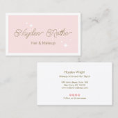 かわいいレトロスクリプトピンク美しい名刺 名刺 (正面/裏面)