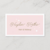 かわいいレトロスクリプトピンク美しい名刺 名刺 (正面)