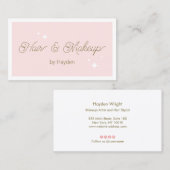 かわいいレトロスクリプトピンク美しい 名刺 (正面/裏面)