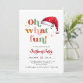 かわいいレトロスクリプト なんて楽しいクリスマスパーティー 招待状 (スタンド正面)