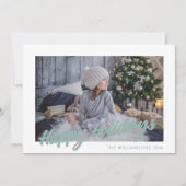 かわいいレトロスクリプト パステル ハッピーホリデーズ フォト シーズンカード (正面)