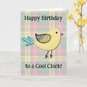 かわいいレトロスタイルクールシック誕生日カード カード (黄色い花)