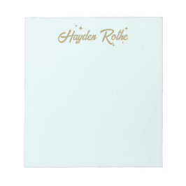 かわいいレトロスターズタイポグラフィペースト青 ノートパッド