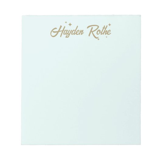 かわいいレトロスターズタイポグラフィペースト青 ノートパッド (正面)