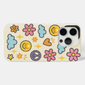 かわいいレトロスマイリー&ピース Case-Mate iPhoneケース (裏面 (横))