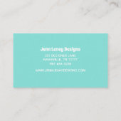 かわいいレトロティール(緑がかった色)ピンクオレンジマッシュルームカスタム 名刺 (裏面)