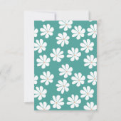 かわいいレトロティール（緑がかった色）フローラ卒業写真コラージュ 案内状 (裏面)