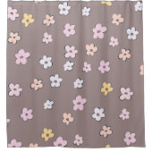 かわいいレトロデイジーパターン#5 #flowery #decor #art シャワーカーテン (正面)