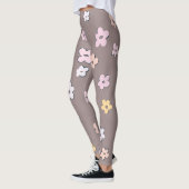 かわいいレトロデイジーパターン#5 #flowery #decor #art レギンス (左)