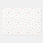 かわいいレトロデイジー星 ラッピングペーパーシート (正面3)