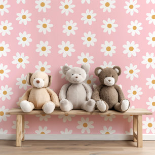 かわいいレトロデイジー編集可能な背景色 壁紙