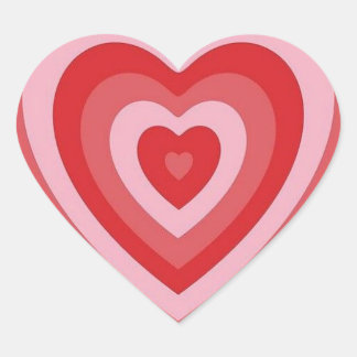かわいいレトロトレンディーハートステッカー赤 ハートシール