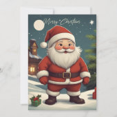 かわいいレトロドワーフサンタクリスマスホリデーカード シーズンカード (正面)