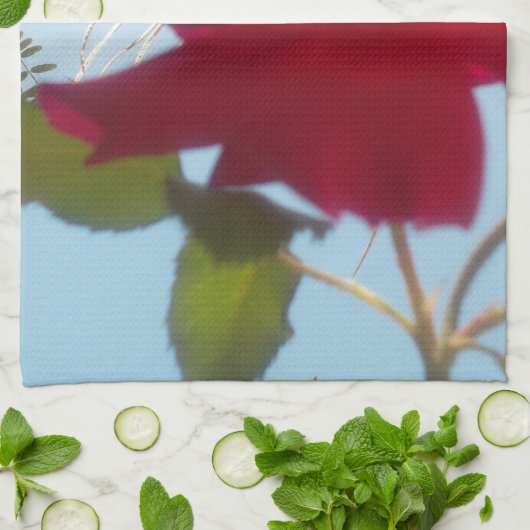 かわいいレトロハクナマタタギフトブルーレッドグリーンスカイ キッチンタオル (折り畳み)