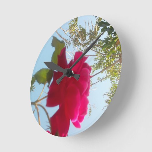 かわいいレトロハクナマタタギフトブルーレッドグリーンスカイ ラウンド壁時計 (傾斜)