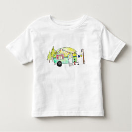 かわいいレトロハッピーキャンパー トドラーTシャツ