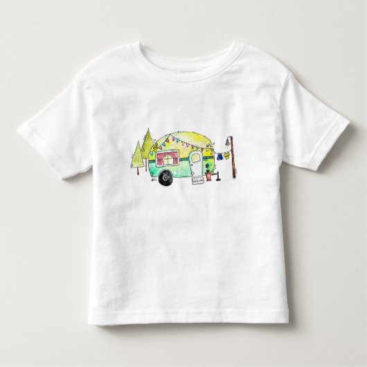 かわいいレトロハッピーキャンパー トドラーTシャツ (正面)