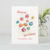 かわいいレトロハッピーホリデイズフラットカード シーズンカード (スタンド正面)