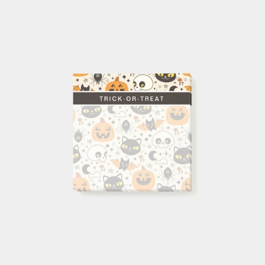 かわいいレトロハロウィン柄 ポストイット (正面)
