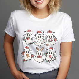 かわいいレトロハロウィーンとクリスマス幽霊Tシャツ Tシャツ