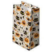 かわいいレトロハロウィーンパターン スモールペーパーバッグ (裏面アングル)