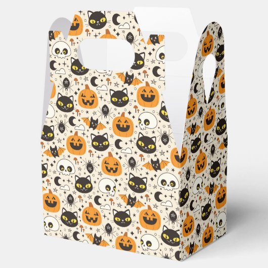 かわいいレトロハロウィーンパターン フェイバーボックス (オープン)