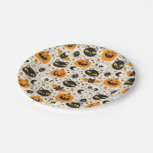 かわいいレトロハロウィーンパターン ペーパープレート (アングル)