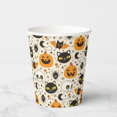かわいいレトロハロウィーンパターン 紙コップ (裏面)